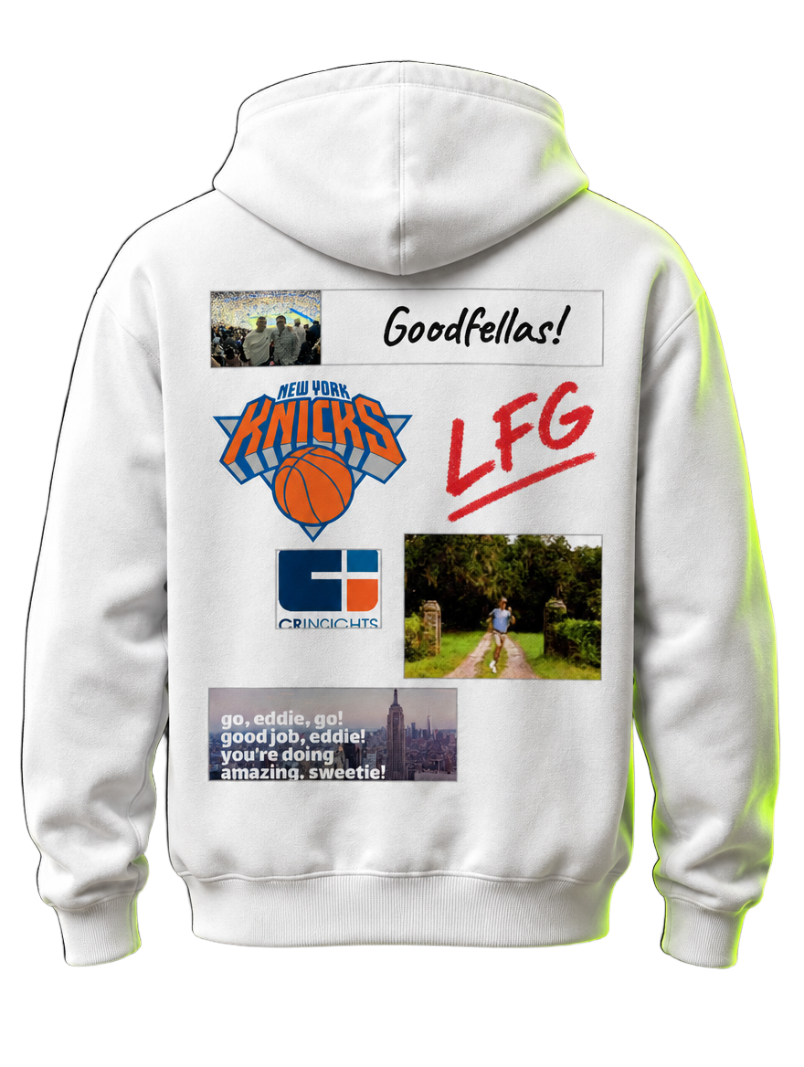 A hoodie printed with supporter squares