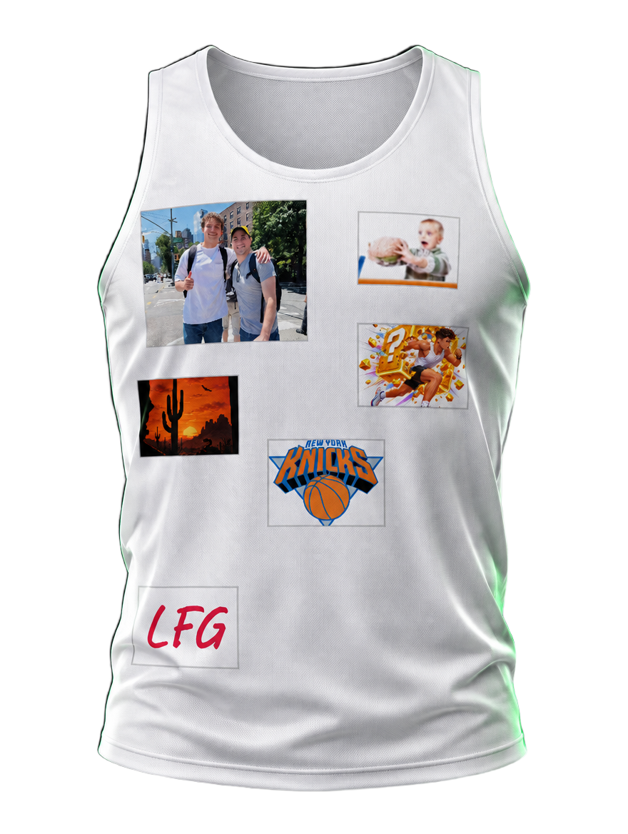 The first chipin singlet, covered in supporter squares